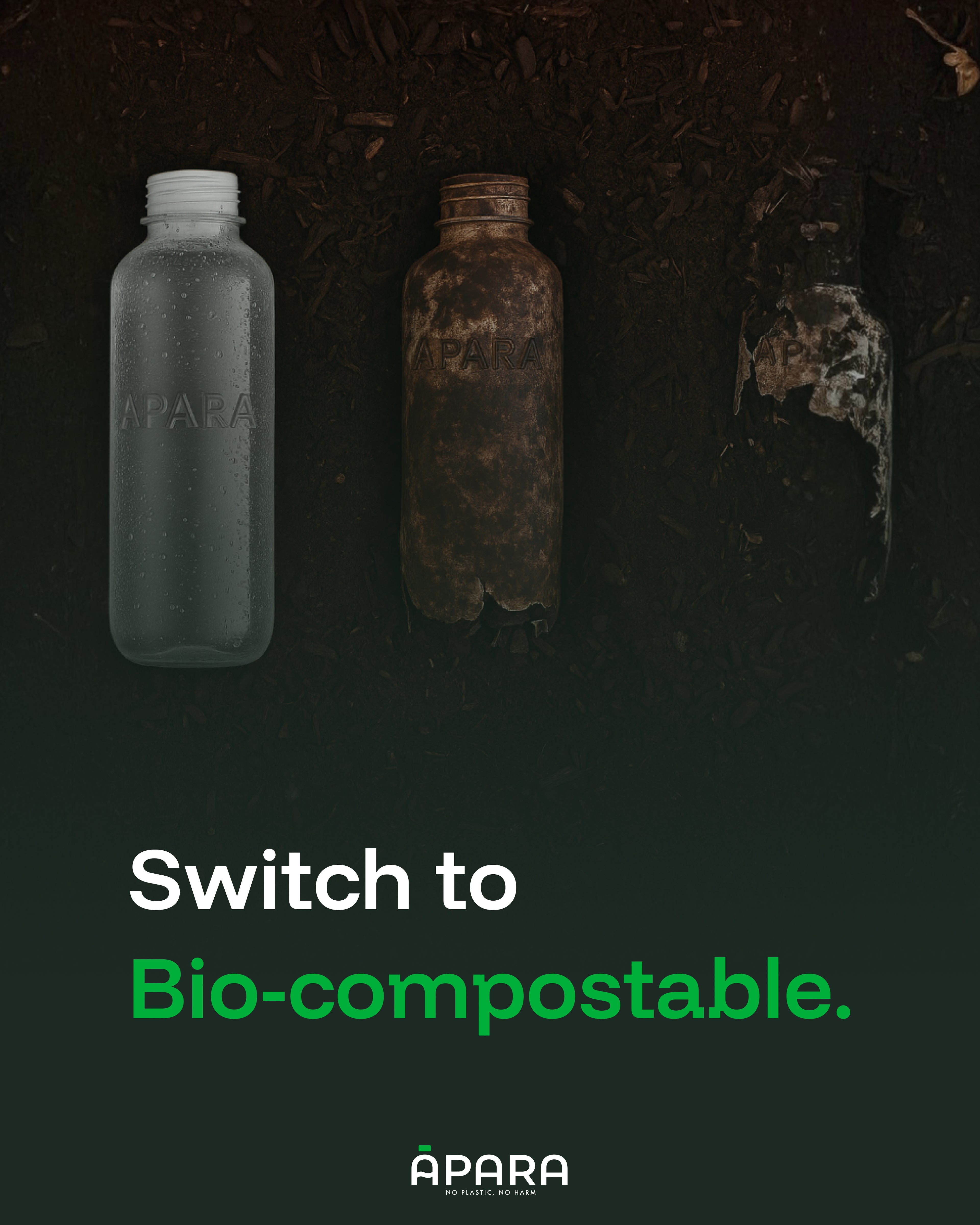 Apara Natural Mineral Water - 500 mL | I AM NOT PLASTIC | 100% Bio-Compostable Water Bottle